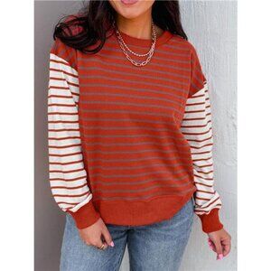Striped Color Block Long Sleeve Sweatshirt